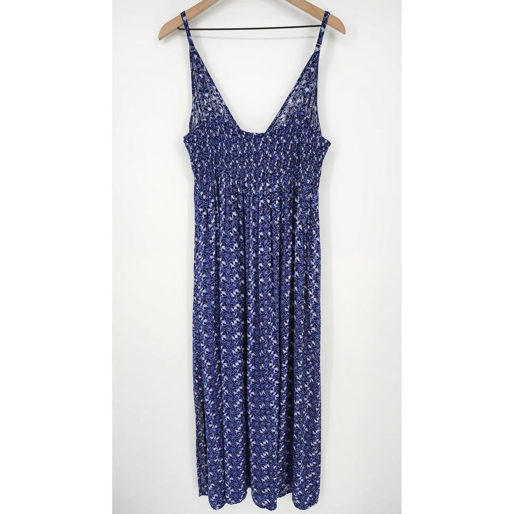 Ellos Blue Abstract Maxi Sun Dress Womens Size 20 Empire Beach Resort Vacation - Picture 5 of 8